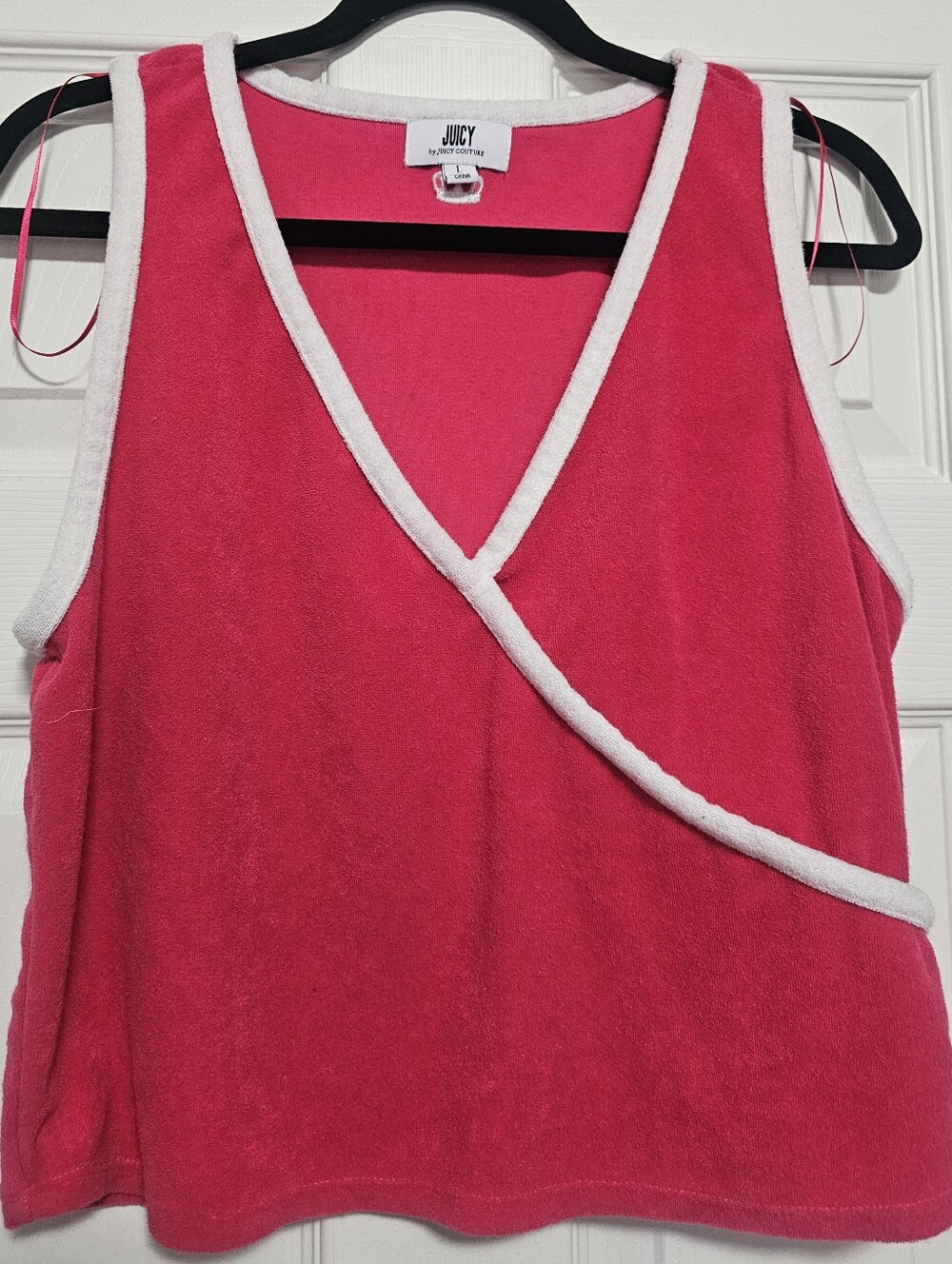 Juicy By Juicy Couture terry cloth sleeveless wrap top (Size Large)